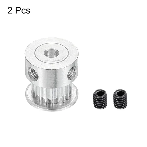 Miniatura 3 de MECCANIXITY Rueda síncrona de aluminio con 20 dientes de diámetro de 0.157 in con tornillo M4 para cinturón de impresora 3D, máquina CNC, paquete