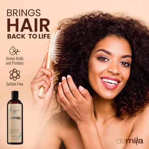 Miniatura 4 de damila Champú sin sal y sulfato para queratina y cabello teñido - Perfecto para cabello dañado, encrespado, rizado o seco (4 onzas líquidas)