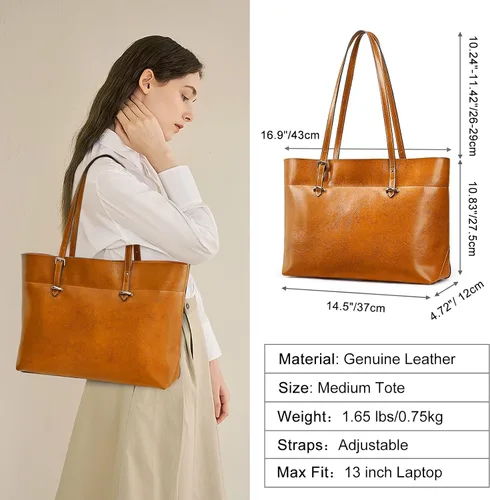 Miniatura 4 de Bolso de hombro para mujer S-ZONE, de estilo clásico y cuero, versión mejorada.