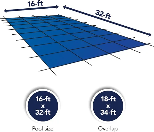 Miniatura 3 de Cubierta de seguridad rectangular para albercas, para proteger contra la suciedad, Azul