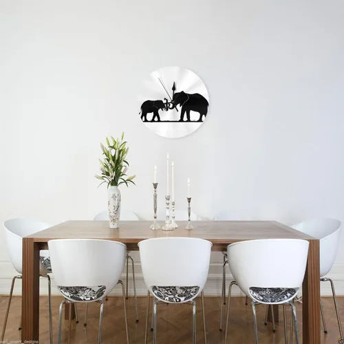 Miniatura 3 de Old Elephant and Young Elephant Round Wall Clock,10 Inch Round Easy to Read for Home Office & School Decor Clock
