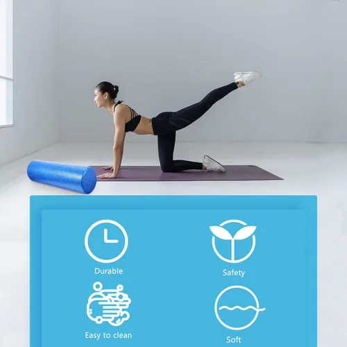 Miniatura 4 de PRETYZOOM Rodillo de columna de masaje muscular de yoga de espuma de alta densidad azul para fitness relajación corrección de postura y terapia