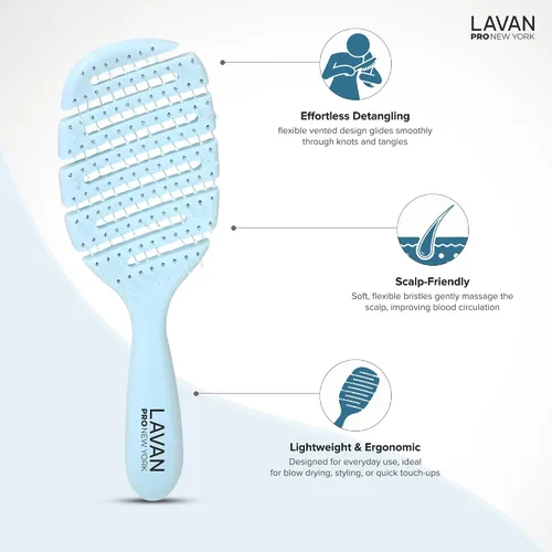 Miniatura 8 de Cepillo desenredante Flex para el cabello (azul bebé)
