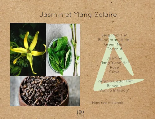 Miniatura 4 de 100 BON Solaire - Fragancia floral orgánica 100% natural con bergamota, jazmín, ylang-ylang, menta y coco para mujeres y hombres, 0.5 onzas líquidas