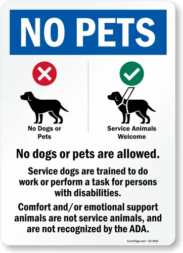 Miniatura 3 de SmartSign Paquete de 4 etiquetas adhesivas de animales de apoyo emocional de 7 x 5 pulgadas con símbolos de perro, poliéster laminado de 5 mil