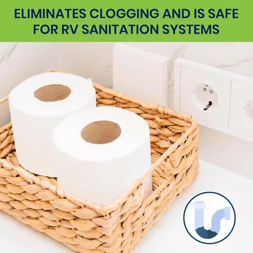 Miniatura 5 de Papel higiénico seguro para tanque séptico para campistas y caravanas, papel higiénico marino biodegradable para barcos, sin fragancia, papel