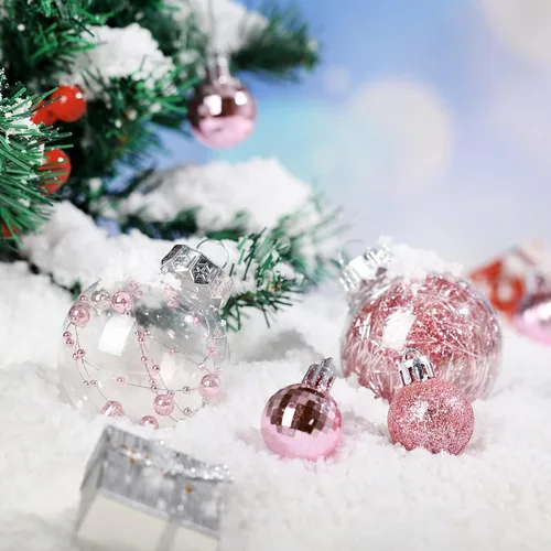 Miniatura 6 de BBTO Juego de adornos de esferas de Navidad con estrellas para árbol, adornos de árbol de plástico con estrellas transparentes para árbol, adorno