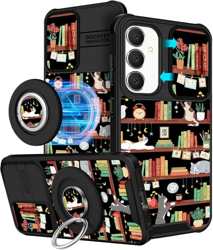 Miniatura 29 de Funermei Funda para teléfono Samsung Galaxy A15 5G - [2 en 1] Funda para teléfono de mujeres lindas chicas, diseño femenino de mariposa negra
