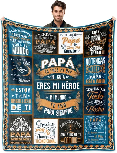 Regalos para papá, regalo para Papá Día de las Padres, regalo de cumpleaños para papá, manta de 60 x 50 pulgadas, regalos del día del padre de hija