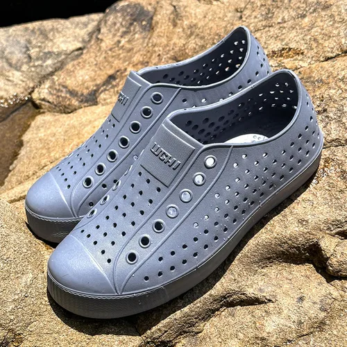 Miniatura 4 de FLIOZY Zuecos de jardín impermeables para hombres y mujeres, zapatos ligeros y transpirables de EVA sin cordones, cómodos y antideslizantes, calzado