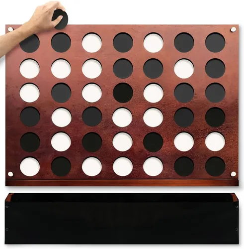 Swooc Games® - Juego de pared gigante 4 en una fila - 60% más silencioso - Juegos de pared de tamaño jumbo - Juego de sala de juegos, accesorios y