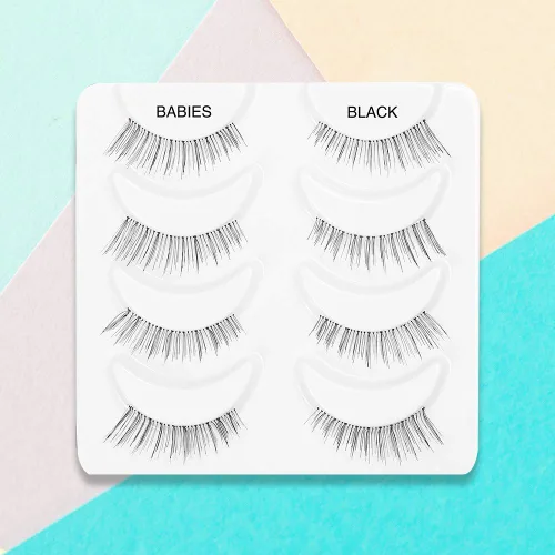 Miniatura 5 de Ardell Pestañas postizas naturales para bebés, color negro, ligeras, cortas, reutilizables, 4 pares, 1 paquete