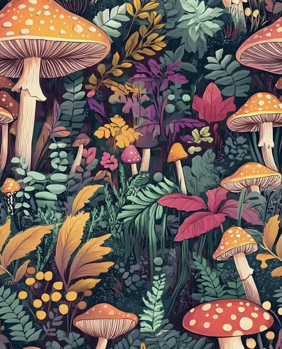 Miniatura 7 de Papel tapiz de hongos negros para despegar y pegar, papel de contacto floral oscuro vintage, vinilo botánico impermeable autoadhesivo removible
