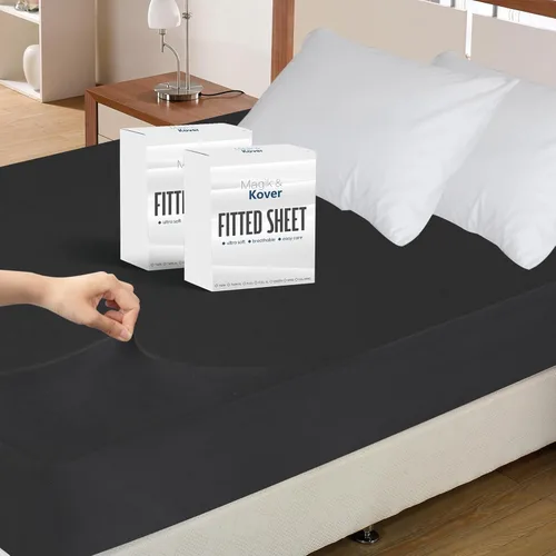 Miniatura 7 de Sábana bajera individual solo, sábanas de cama individuales de tamaño individual súper suaves y acogedoras para niños con bolsillo profundo de hasta