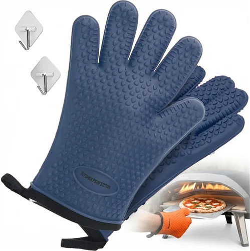 Miniatura 9 de KITCHEN PERFECTION Guantes de silicona para horno de pizza, guantes extremadamente resistentes al calor para hornos de pizza al aire libre e