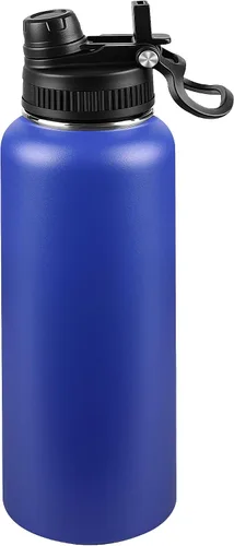 Miniatura 83 de Botella de agua aislada de 22 onzas, tapa 2 en 1 a prueba de fugas (sorbo/pajilla) + asa, botella de acero inoxidable para deportes, viajes, trabajo