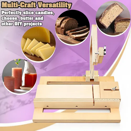 Miniatura 4 de dianjingjumei Cortador de pan de jabón de madera, cortador de alambre ajustable con cables de repuesto adicionales, kit de herramientas de corte