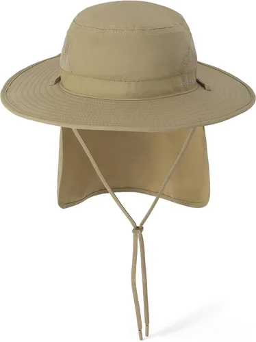 Miniatura 10 de Jemez Wide Brim Boonie Hat with Neck Flap UPF 50+ Sun Protection Breathable Safari Bucket Hat for Fishing Hiking