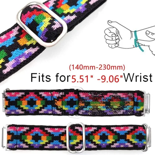 Miniatura 3 de Lamshaw Correa de repuesto ajustable de nailon elástico compatible con 3Plus Vibe Plus Vibe Plus + Smartwatch