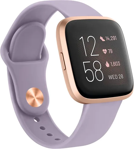 Miniatura 8 de AK Bandas de silicona compatibles con Fitbit Versa 2 / Versa / Lite / SE para mujeres y hombres, correas clásicas suaves de repuesto para reloj