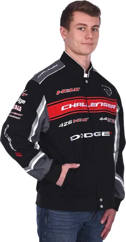 Miniatura 2 de JH DESIGN GROUP Dodge Challenger - Chaqueta de sarga de algodón bordada para hombre