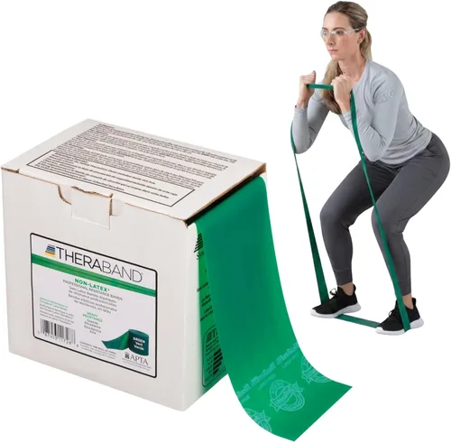 Miniatura 15 de THERABAND Resistance Band, 50-Yard Roll, Latex Elastic Band for Exercise, Stretching, Physical Therapy, Yoga, Pilates, Home Workouts, Cut-to-Length