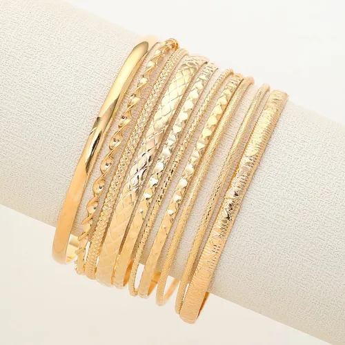 Miniatura 3 de 10 pulseras de oro para mujer, brazaletes de plata, joyería de disfraz indio, pulseras de discoteca de moda para pulsera de oro