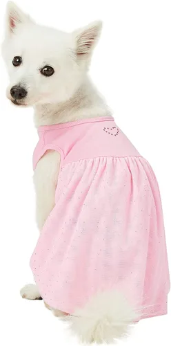 Miniatura 14 de Blueberry Pet My Little Princess - Vestido de tul para perro, color rosa bebé con delicada flor, longitud de espalda de 14 pulgadas, paquete de 1