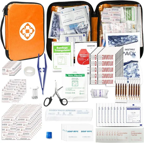 Miniatura 10 de Kit de Primeros Auxilios Pequeño-Compacto-Suministros de Recambio-Elementos Básicos de Emergencia - 300 PIEZAS Elementos Esenciales para el Hogar