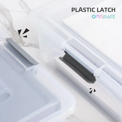 Miniatura 3 de Contenedor de plástico con tapa, diseño apilable, caja de clip para manualidades, suministros y artículos de oficina