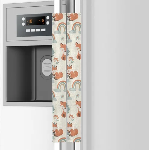 Miniatura 11 de Emelivor Juego de 2 fundas de repuesto para manija de puerta de refrigerador, color blanco calabaza otoñal, para hornos, lavavajillas, mantiene