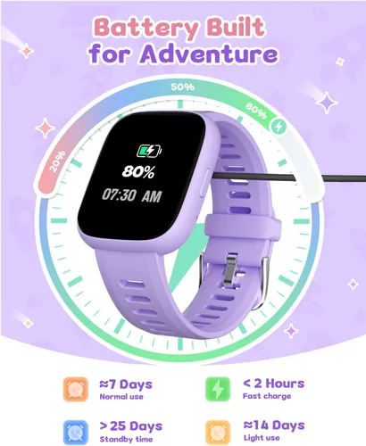 Miniatura 8 de Reloj inteligente para niños con rastreador de ubicación (solo iOS), rastreador de actividad física con contador de pasos, podómetro, frecuencia