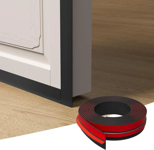 Miniatura 13 de Elvone Tope de puerta en forma de T, tira de sellado de silicona de 1.37 pulgadas x 20 pies para huecos de ventanas, burlete para ducha, color negro