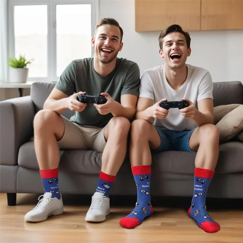 Miniatura 12 de AGRIMONY Calcetines divertidos con texto en inglés «Do Not Disturb Gaming» para hombres, mujeres, adolescentes, niños, Pascua, padres, cumpleaños