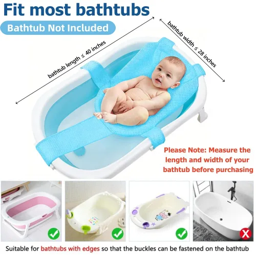 Miniatura 3 de Soporte de Malla para Baño de Bebé Almohadilla Cojín de Malla Asiento de Bañera para Recién Nacidos Red Tapete Antideslizante para Bañera de Bebé