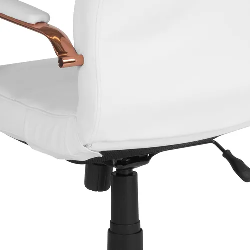 Miniatura 15 de Flash Furniture Whitney - Silla de escritorio giratoria de LeatherSoft de respaldo medio con asiento acolchado y reposabrazos, silla de oficina