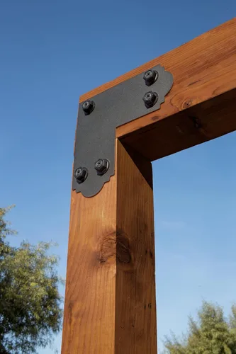 Miniatura 4 de Simpson Strong-Tie APL6 Outdoor Accents Mission Collection ZMAX, correa L con recubrimiento en polvo negro para 6 x 6 - Paquete de 4