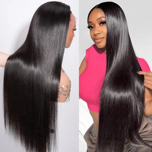 Miniatura 11 de Hermosa - Pelucas de cabello humano con encaje frontal HD de 13 x 4 pulgadas, prearrancadas con cabello de bebé, densidad 180, transparente, 9A