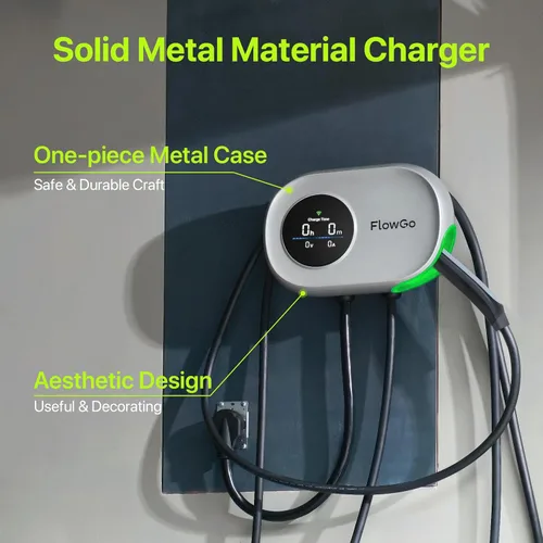 Miniatura 3 de Cargador FlowGo de Nivel 2 para Tesla 50A Cargador Inteligente para Hogar NACS 240V Cargador Tesla 50 Apms Pantalla de Gran Tamaño Activada por