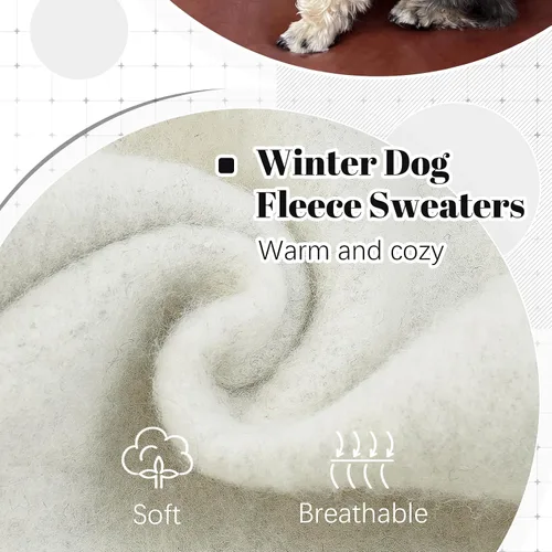 Miniatura 4 de FuaMEY Sudadera con capucha para perro, suéter de forro polar para invierno, sudadera con bolsillo, suave y cálida, atuendo navideño, chaleco