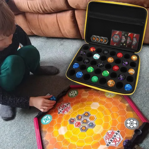 Miniatura 7 de Estuche organizador de juguetes compatible con Bakugan Battle Planet, BakuCores, Armored Alliance, Geogan Rising, organizador de juguetes (40, negro)