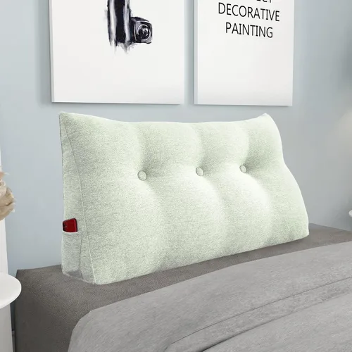 Miniatura 50 de Almohada de cuña gruesa de 14 libras tamaño King para cabecero, posicionador de cuerpo, almohada de lectura triangular para sentarse en la cama