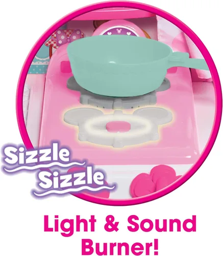 Miniatura 4 de Just Play - Estación de cocina Brunch Cafe de Minnie Mouse de Disney Junior Happy Helpers, juego de cocina para niños, juguetes para niños de 3 años