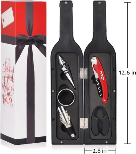 Miniatura 4 de Kato - Juego de regalo para abridor de botellas de vino, 5 piezas de sacacorchos de vino, accesorios para ganadores de juegos y adultos, grandes