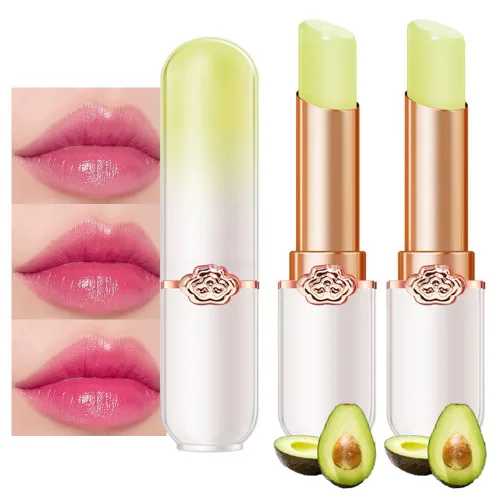 Miniatura 7 de evpct 2 piezas de bálsamos labiales tintados de uva, cambio de color de labios, bálsamo de labios, tono rosa claro, maquillaje de labios, 2 piezas