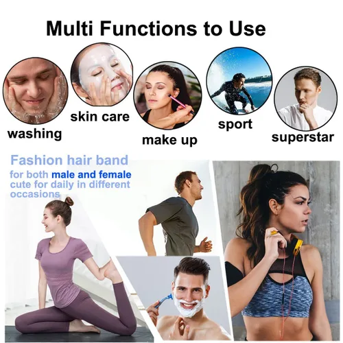 Miniatura 4 de Bandas de pelo de metal para hombres y mujeres, diademas de moda, banda de pelo ondulada negra, banda para la cabeza unisex, accesorios de cabello
