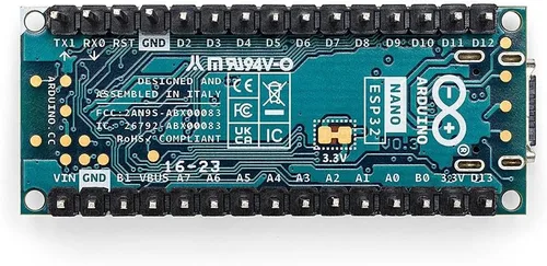 Miniatura 3 de Arduino Nano ESP32 con Headers [ABX00083] - ESP32-S3, USB-C, Wi-Fi, Bluetooth, Soporte HID, MicroPython Compatible para Proyectos IoT y Embebidos