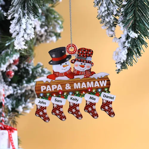 Miniatura 14 de Adornos de Navidad personalizados, nombres de familia, decoración de Navidad, decoración colgante de árbol, adorno de bendición de Feliz Navidad