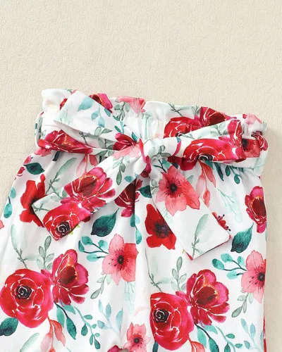 Miniatura 94 de Kucnuzki Conjunto de ropa para bebé niña pequeña, camisa de manga con volantes, pantalón floral, ropa de otoño e invierno para niña