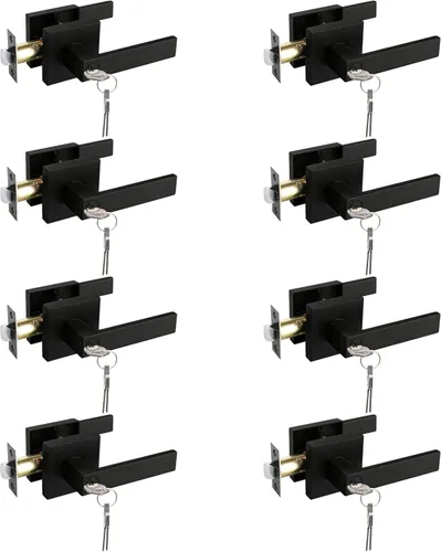 Miniatura 79 de NEWBANG Manija de palanca de puerta sólida con acabado negro mate